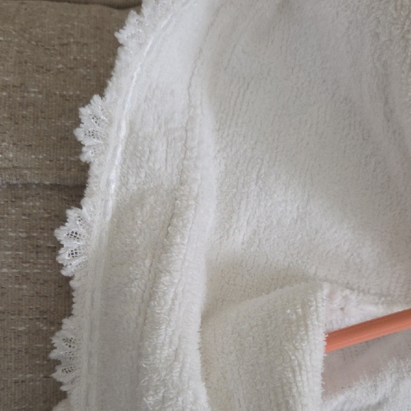 Classic White Hooded Terry Robe - Women’s Bathrobe - Picture 7 of 9